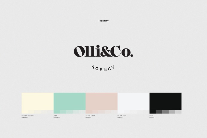 Olli.co Agency Identity - Mindsparkle Mag Nostalgic branding for a contemporary, Los Angeles based agency designed by graphic designer Lyndi Priest from San Francisco, California. #packaging #logo #identity #branding #design #color #photography #graphic #design #gallery #blog #project #mindsparkle #mag #beautiful #portfolio #designer