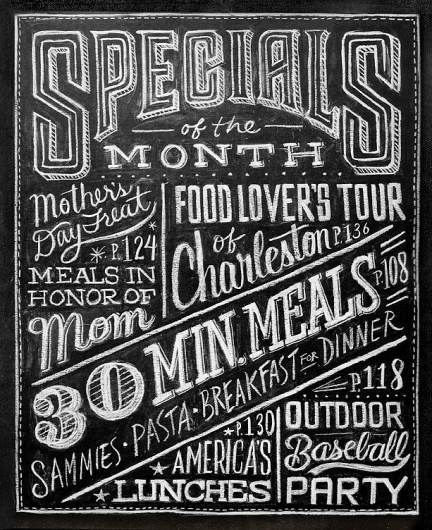 Dana Tanamachi | Custom Chalk Lettering - Home #blackboard #chalk #food #special #hand