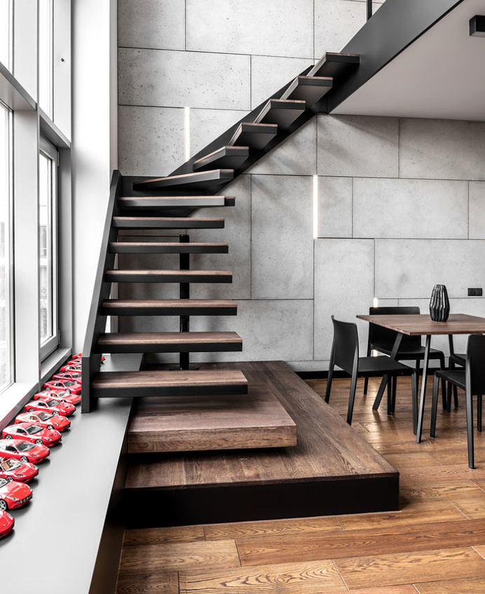 Methaforma Group Created Mezzanine Apartment in Gray Colors - InteriorZine