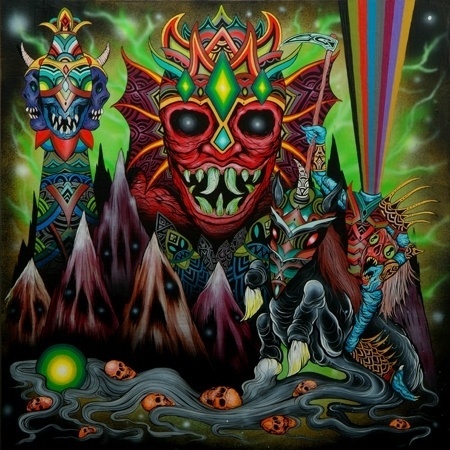 In cold black mountains... - Society6 #acrylic #demonic #paint #illustration #colorful