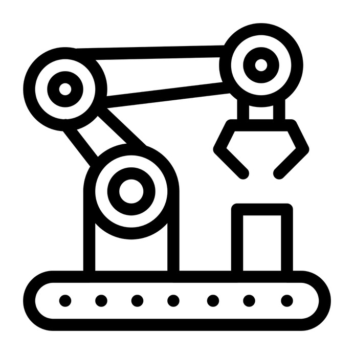 See more icon inspiration related to robot, arm, factory, industry, robot arm, industrial, mechanical, manipulator and Tools and utensils on Flaticon.