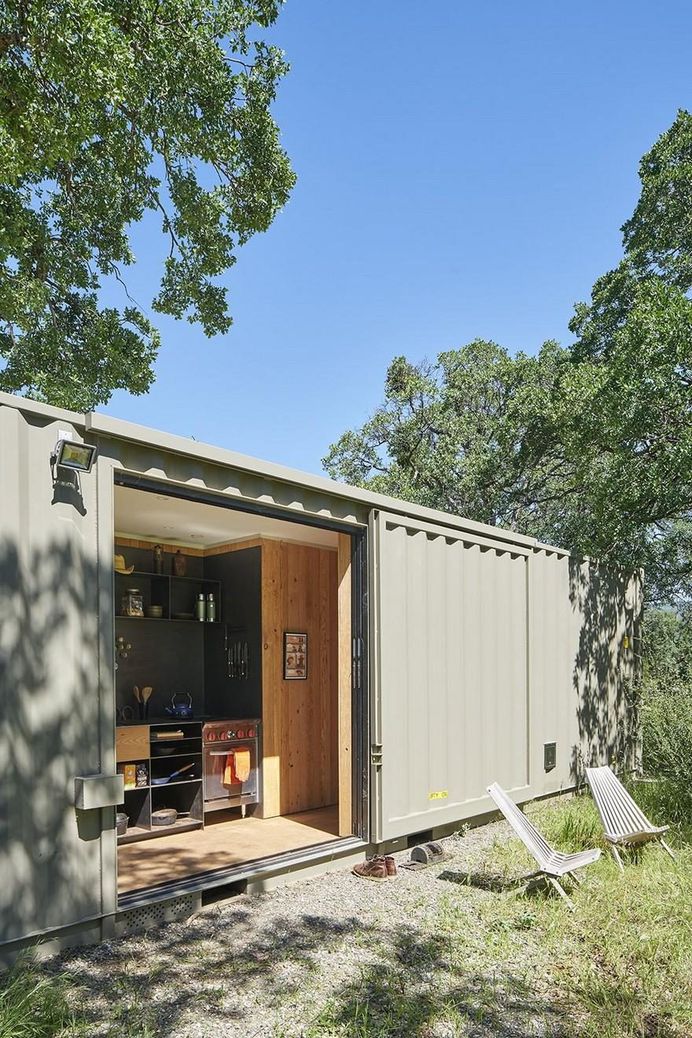 40' Highboy Shipping Container Turned into a Cozy Hunting Cabin 2