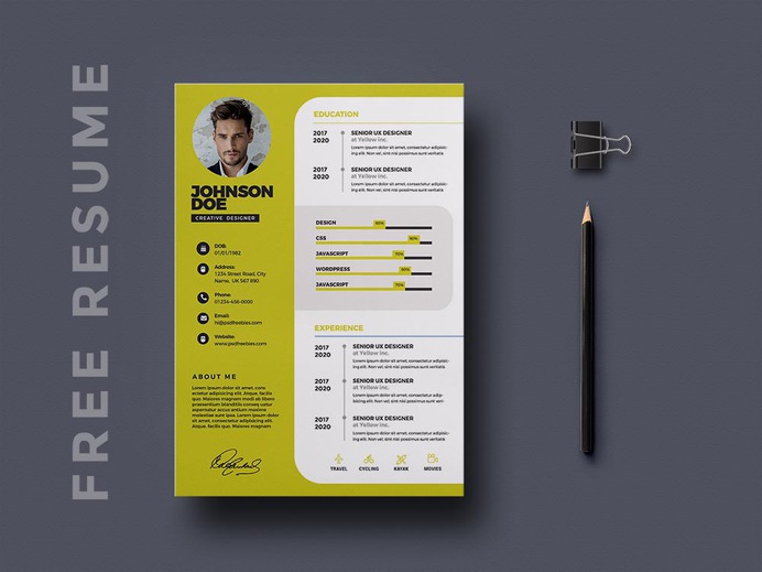 Free Professional PSD Resume Template for Your Job Opportunity