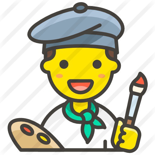 See more icon inspiration related to artist, art and design, smileys, character, user, avatar, profile, man, people and social on Flaticon.