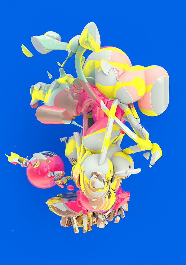 C A T K #form #explosion #color #blue #still #3d #life