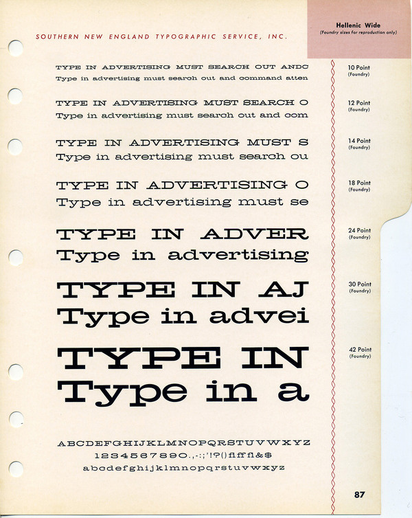 Hellenic Wide type specimen #type #specimen #hipster