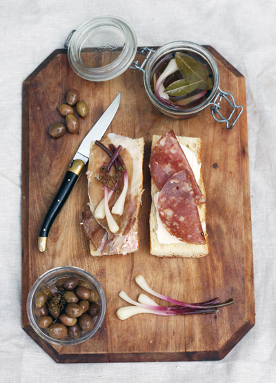 FFFFOUND! #olives #knife #salami #pickles
