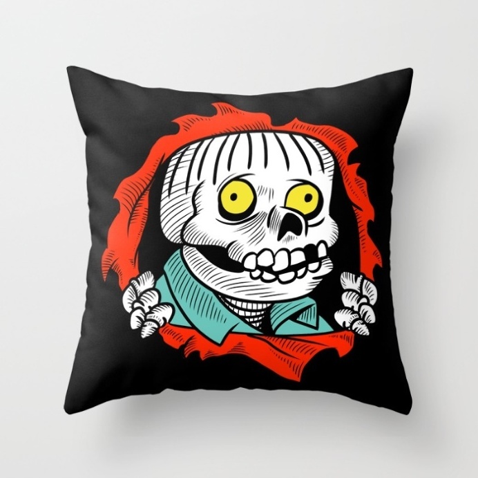 The Ralpher via www.society6.com/thefactorykids #simpsons #ralph wiggum #skull #ripper #bones #skateboard #skate