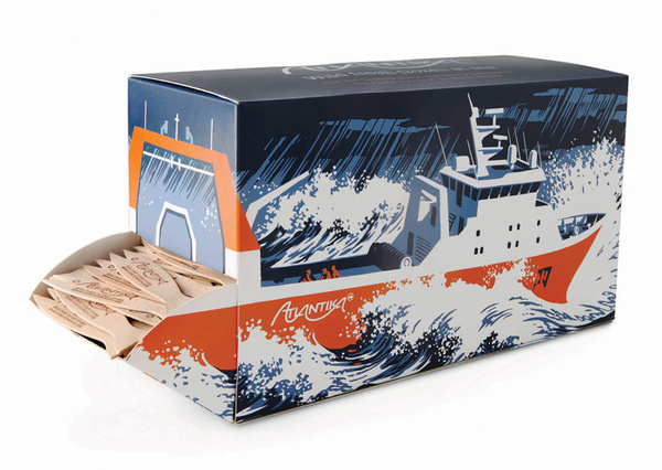 Ocean Trawlers Fish ForkÂ Dispenser The Dieline #packaging #illustration