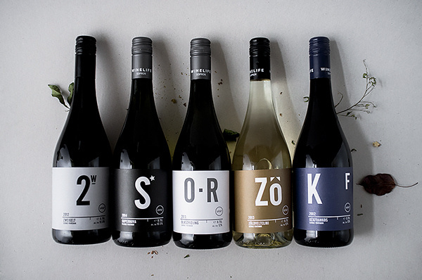 WINELIFE wine labels on Behance #leaf #typography #minimalism #wine #leaves