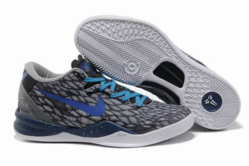 Kobe VIII (8) Grey-Black/Royal Blue Nike Mens Size Shoes #shoes