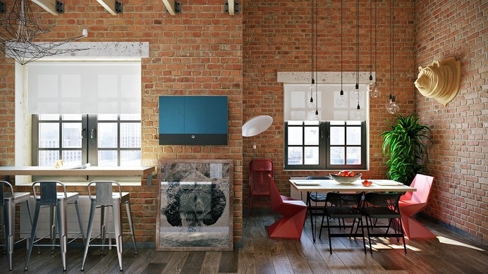 Attractive Loft apartment with an interior design made by Paul Vetrov - HomeWorldDesign (1) #interior #loft #apartments #design #decor #vintage