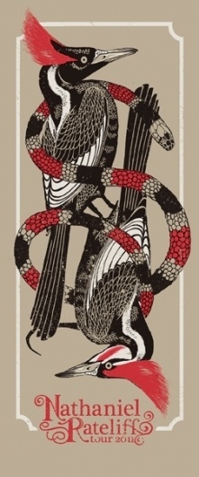 GigPosters.com - Nathaniel Rateliff #snakes #chris #huth #design #denver #colorado #birds #gigposter #poster #rateliff