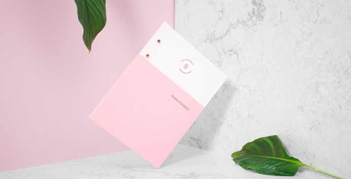 Le Brass Homeware palm leaf green white marble gold golden logo logotype branding corporate design identity business card print letter lette