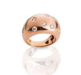 Rosegold-Ring mit Brillanten,