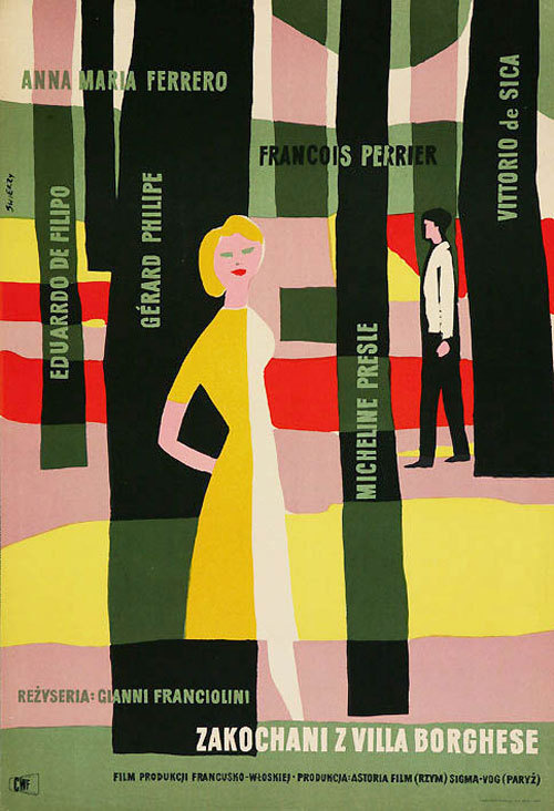 poster for Villa Borghese (Gianni Franciolini, Italy, 1953) #illustration #poster