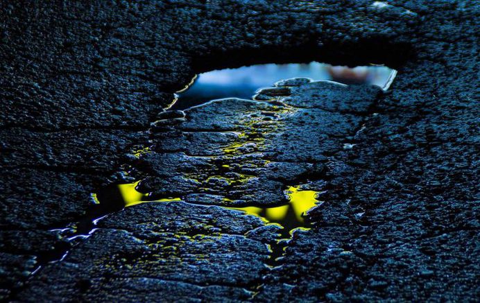 Wet Neon: Magical Reflections In Street Puddles by Slava Semeniuta