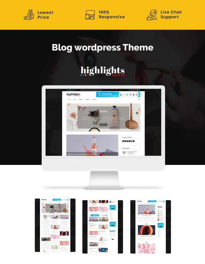 #FREE #Highlights - #WordPress #Personal #Blog #Magazine #Theme | #TemplateTrip #Website #Templates