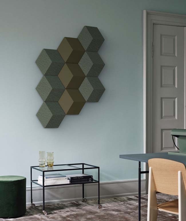 Bang & Olufsen's modular speakers double as wall art #BangOlufsen #LikeNoOneElse #FutureOfSound #BeoSoundShape #InteriorDesign #milandesig