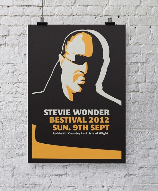 Stevie Wonder Bestival poster design by Chris Hannah #chris #bestival #hannah #gig #design #stevie #wonder #posters #poster #music