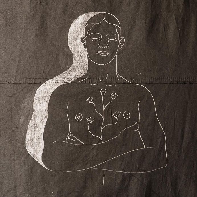 L A N D auf Instagram: „graphite on painted canvas“