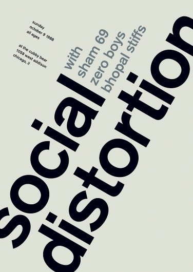 social distortion at the cubby bear, 1988 - swissted #design #graphic #poster #typography