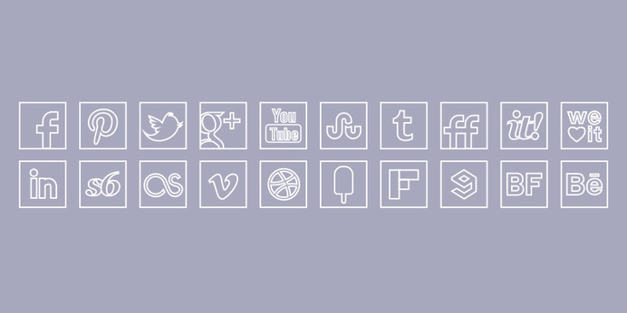 White Line Colour Icons Set http://s-icons.com/white-line-colour-icons-set/# #line #white #icons #web #social