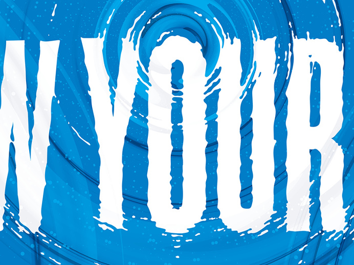 typography, lettering, logo, water, ripple