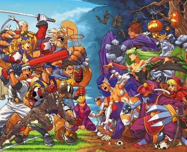 Rival Schools vs Darkstalkers a comic book by artist Mark Brooks