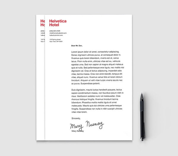 Helvetica hotel #helvetica #letterhead #branding #stationery