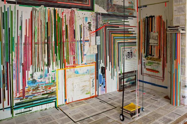 Franklin Evans at Marie Walsh Sharpe Open Studios jameswagner.com #tape