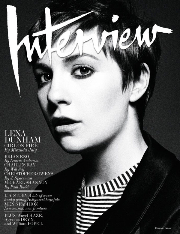 Lena Dunham Covers 'Interview' Magazine February 2013 #bw