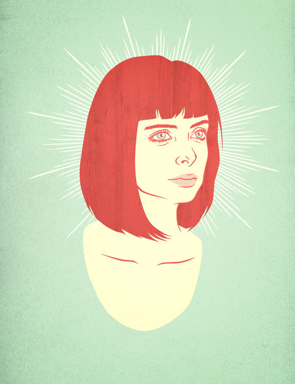 Krysten Ritter #celebrity #woman #girl #eyes #hair #wood #illustration #portrait #vintage #face