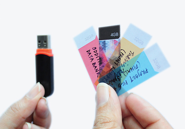 Ever thought you'd be able to store endless gigabytes of data on what looks, feels, and even behaves like post-it-notes? #technology #product #design #industrial