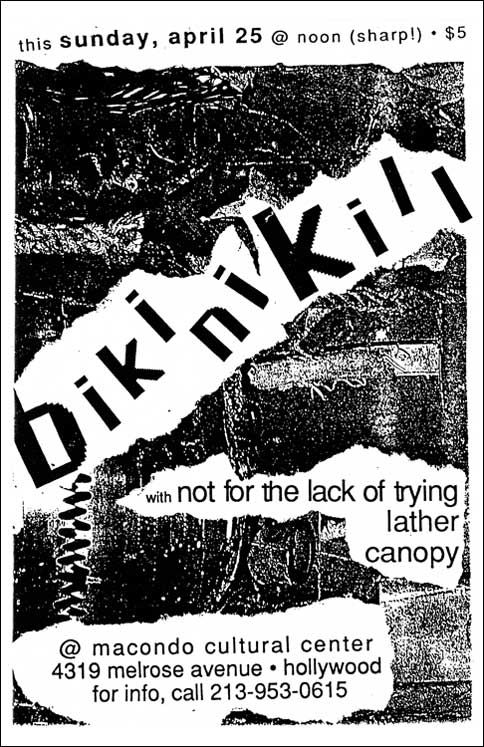 Bikini Kill-Not For The Lack Of Trying-Lather-Canopy @ Macondo Cultural Center Hollywood CA 4-25-93
