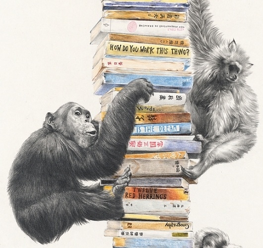 The Fox Is Black » 'Come With Me' – The Unbelievable Drawings of Na Zhao #zhao #na #ilustration #art #monkeys