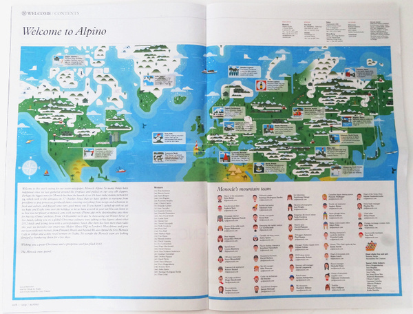 Monocle Alpino #print #design #graphic #newspaper #map #layout #editorial