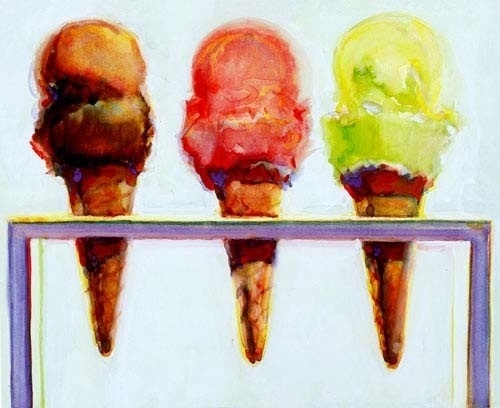 wayne_thiebaud_three_flavors.jpg (500×408) #painting #pop