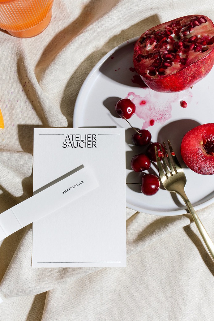 Atelier Saucier Branding - Mindsparkle Mag Nice People designed the branding for Atelier Saucier – an energetic, modern, and playful brand, supporting restaurants and home entertaining one napkin at a time. #logo #packaging #identity #branding #design #color #photography #graphic #design #gallery #blog #project #mindsparkle #mag #beautiful #portfolio #designer