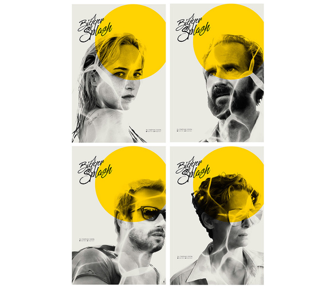 poster, yellow, circle, bold, bw