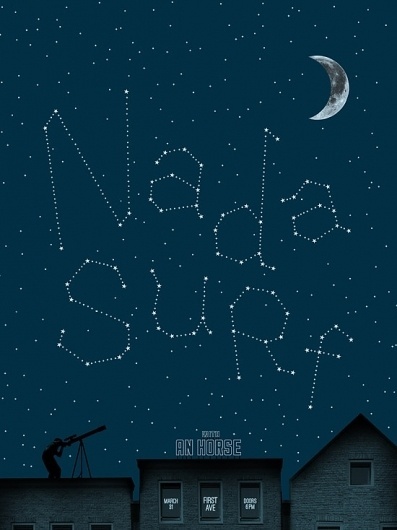 Brian Danaher ::: Design / Nada Surf Gig Poster #surf #gig #print #night #screen #stars #nada #poster