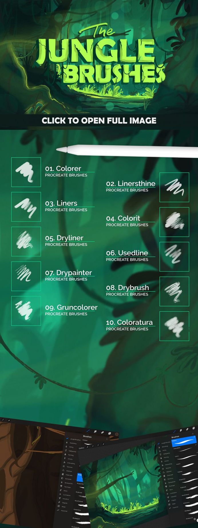 The Jungle: Procreate Brushes
