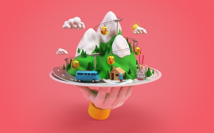 http://www.benoitchalland.com/project/f-f-s/ #illustration #mountain #snow #3d