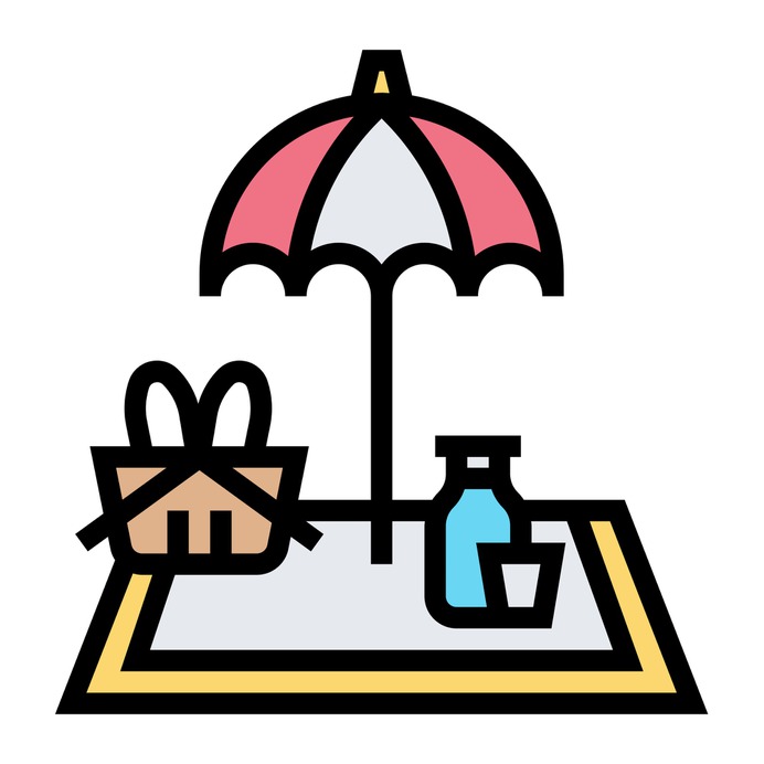 See more icon inspiration related to picnic, umbrella, meal, outdoor, food and restaurant, tablecloth, miscellaneous, basket and food on Flaticon.