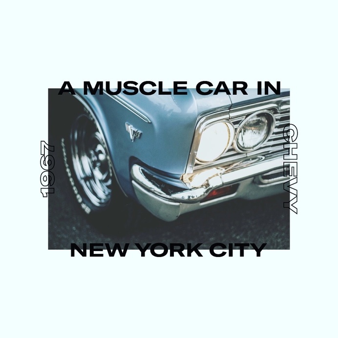 A Muscle Car in NYC. #graphic #design #designer #helvetica #minimal #simple #artwork #poster #car #muscle #vintage #american #nyc #newyork #