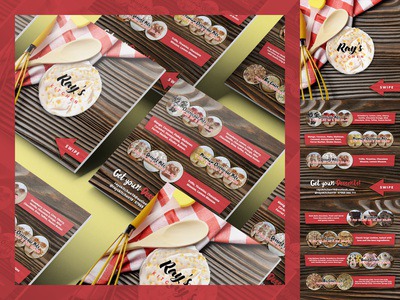Ray's Kitchen Instagram & Facebook Carousel Desserts Menu Design graphic design visual identity social media templates profile feed social media design social media carousel instagram post instagram facebook post facebook menu design menu desserts