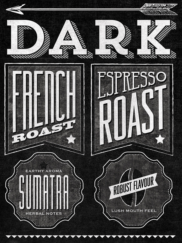 Starbucks Roast Guide Mural by Jaymie McAmmond #typography