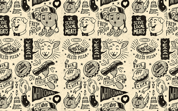 Yeah Studio #pizza #pancetta #pig #illustration