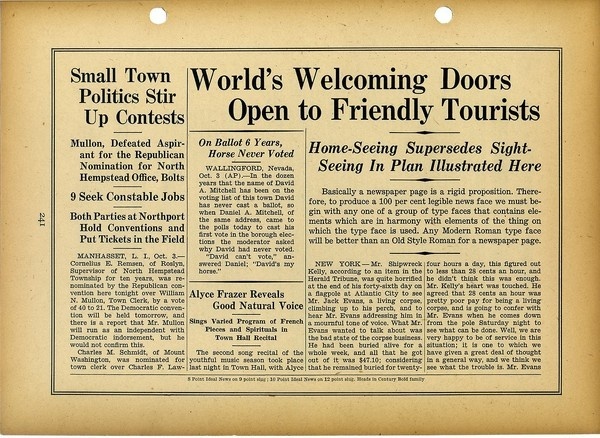 Intertype newspaper type specimen #type #specimen #typography