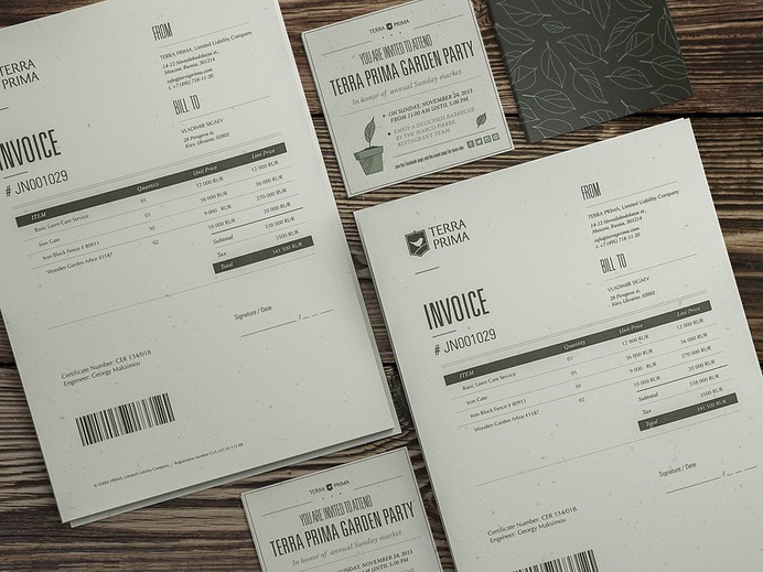 For Terra Prima - produces lightweight garden and landscape structures, created a logo and corporate identity 